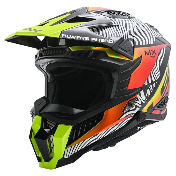 HELM X-FORCE FAN FULL WH/BK/OG/YE 3XL