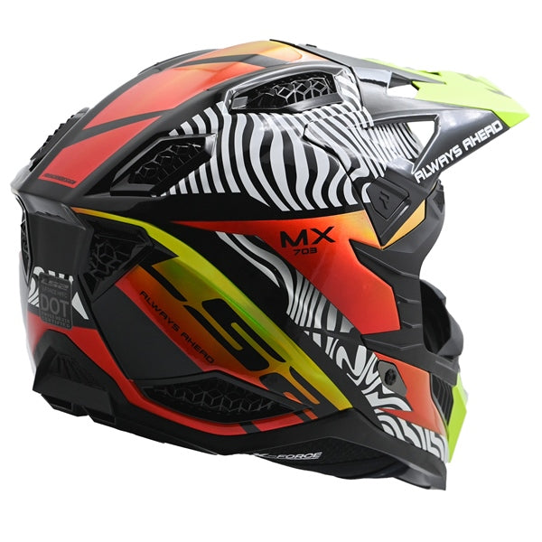 HELM X-FORCE FAN FULL WH/BK/OG/YE 2XL