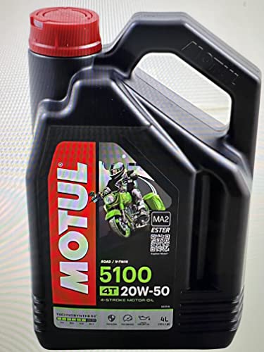 Motul 5100 20W50 4T Synthetic Blend Engine Oil, 4-Liters, ESTER