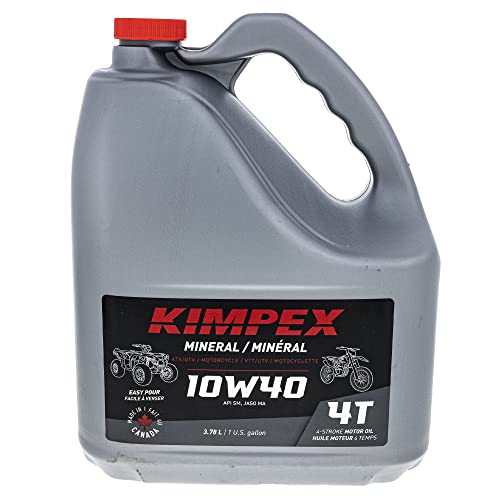 Kimpex Mineral Engine Oil Lubricant 10W40 4 Stroke 1 Gallon ATV, Motorcycle 260610