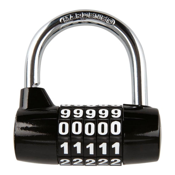 PADLOCK 5 DIGIT COMBINATION BK OXFORD