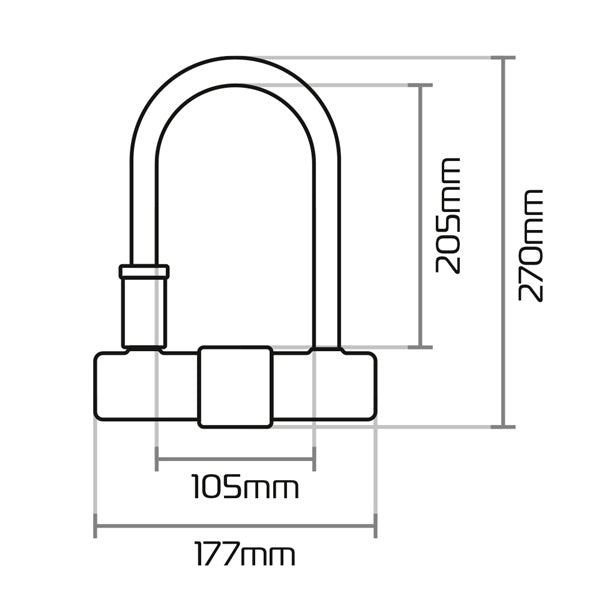 U-LOCK MAGNUM W/BRACKET 170X285MM