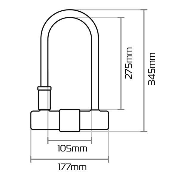 U-LOCK MAGNUM W/BRACKET 170X315MM