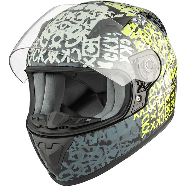 HELM RR519Y SCRAWL GY/LIME GLOSS XL CKX