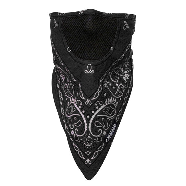 FACEMASK VELCRO BK W/WH PAISLEY