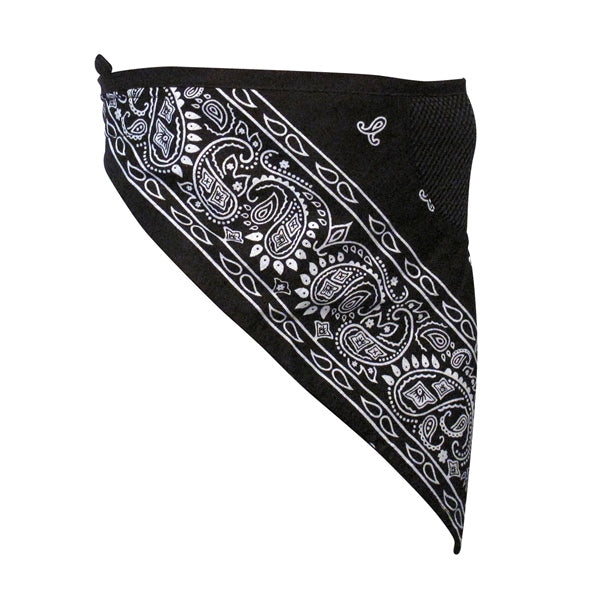 FACEMASK VELCRO BK W/WH PAISLEY