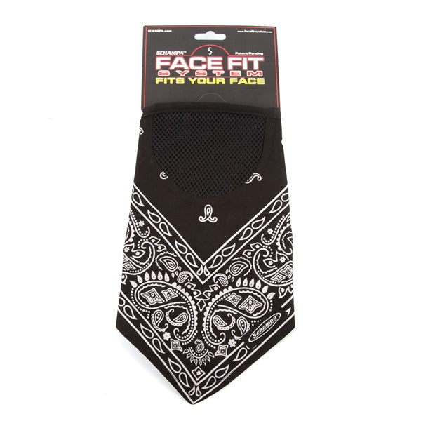 FACEMASK VELCRO BK W/WH PAISLEY