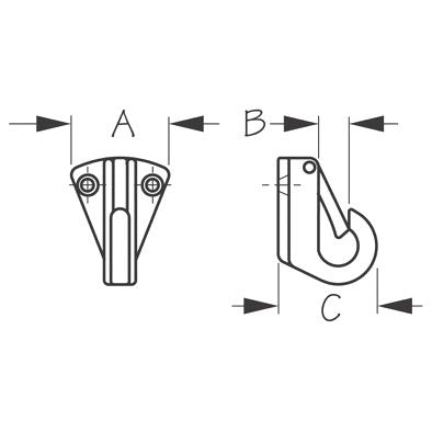 SNAP HOOK CHR 38X34X34MM