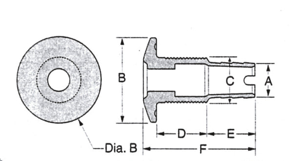 THRU-HULL SS 1" SH