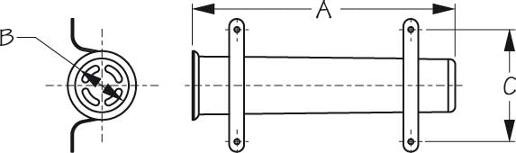 ABS FISHING ROD HOLDER BLK W/BRACKET