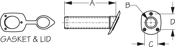 FLUSH MOUNT ROD HOLDER W/ CAP