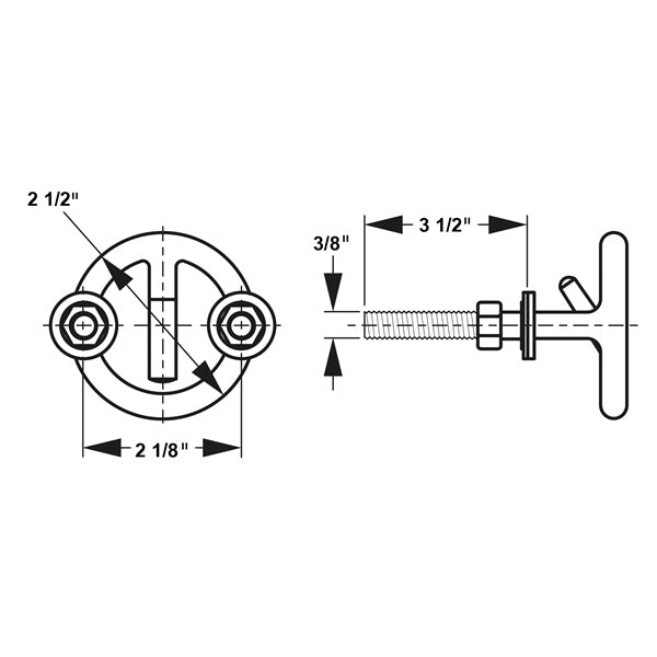 TRANSOM MOUNT SKI TOW 3/8" X 2 1/2"