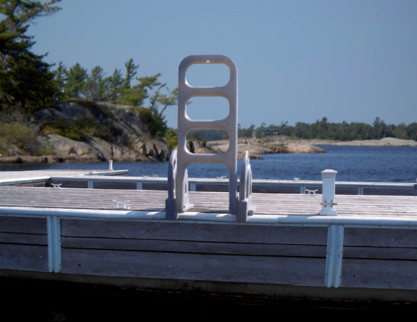DOCK LADDER 4 STEPS FLIP-UP LLDPE GREY