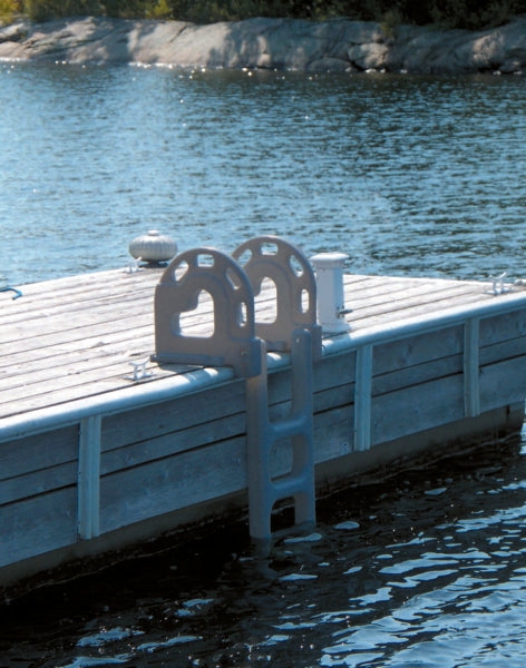 DOCK LADDER 4 STEPS FLIP-UP LLDPE GREY