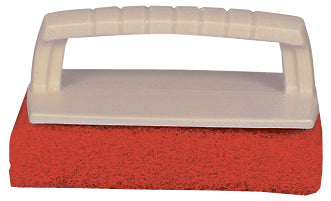 SCRUB PAD WITH HANDLE (MEDIUM) (RED)
