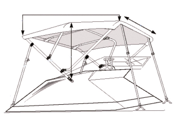 PONTOON FRAME ONLY Q TUBE 56"X96"X96"