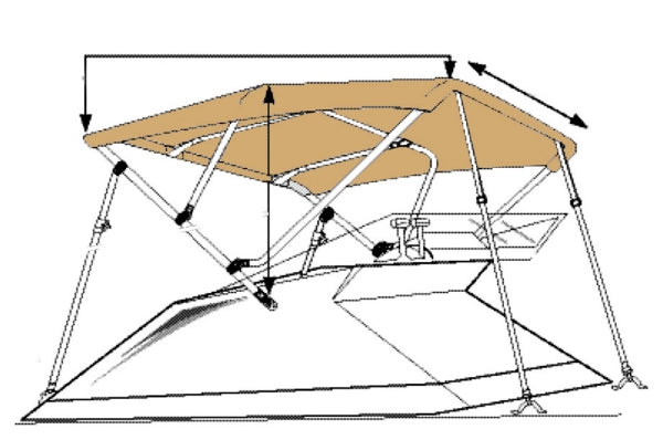SAND BIMINI TOP ONLY HOTSHOT 54"X 6  X 7
