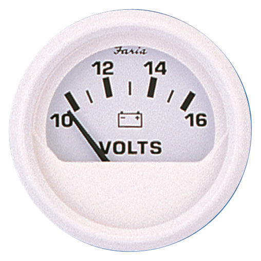 VOLTMETER 10-16V-DC DRESS WHITE
