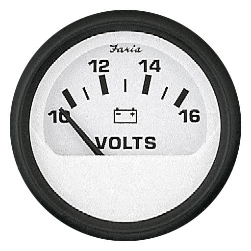 VOLTMETER 10-16V-DC EURO WHITE