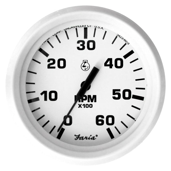 TACHOMETER DRESS WHITE 0-6000