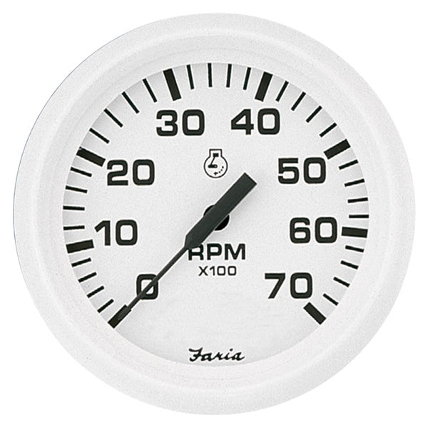 TACHOMETER OB DRESS WH 0-7000RPM