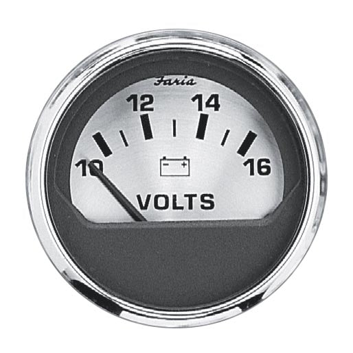 SPUN SILVER VOLT METER 10-16 VDC
