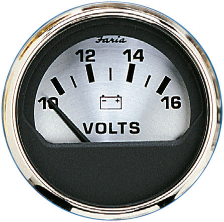SPUN SILVER VOLT METER 10-16 VDC