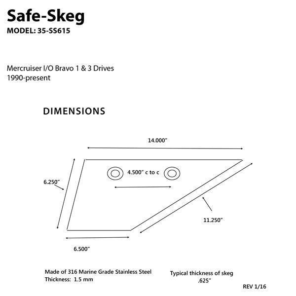 SAFE-SKEG MERCRUISER BRAVO 3