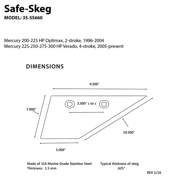 SAFE-SKEG MERCURY 200 (OPTIMAX)