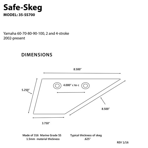 SAFE-SKEG YAMAHA 60, 70, 80, 90, 100 (02