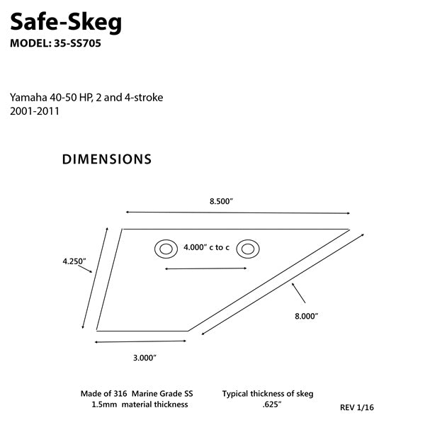 SAFE-SKEG YAMAHA 40, 50 (01-09)