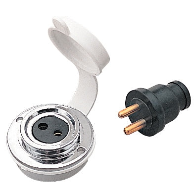CHROME BRASS POLARIZED CABLE OUTLET