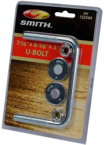 PKG U-BOLT 4-1/8" X 3" W/WASHER & NUT