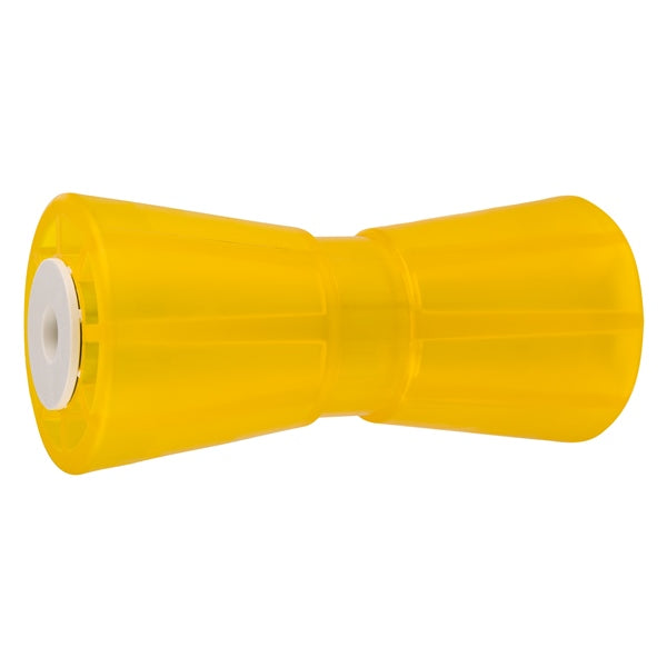 8" KEEL ROLLER, 5/8" SHAFT, PVC, YELLOW