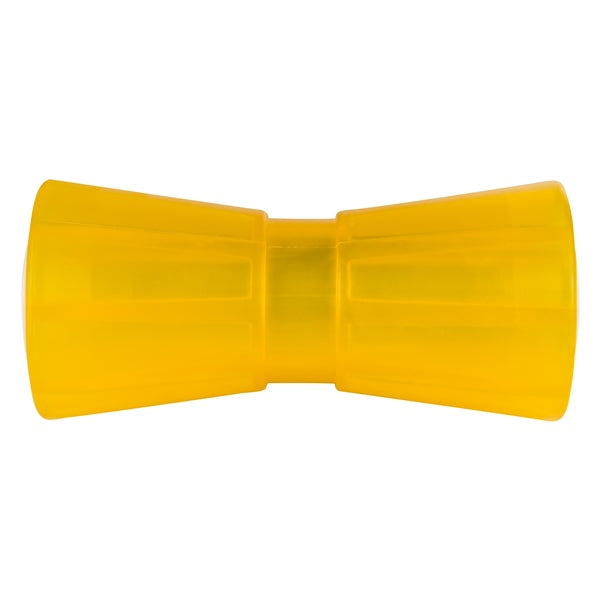 8" KEEL ROLLER, 5/8" SHAFT, PVC, YELLOW