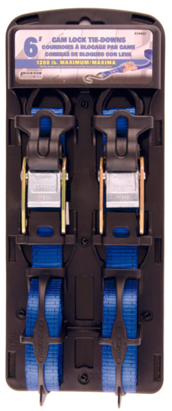 1"X6  1200LB 2PK CAM LOCK TIE DOWNS BLUE