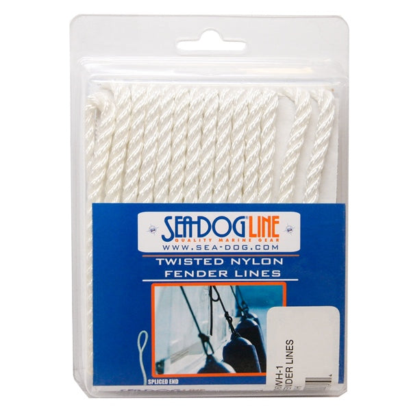 TWISTED NYLON FENDER LINE 1/4"X6  WH