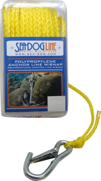 POLY PRO ANCHOR LINE W/SNAP 3/8"X75  YL