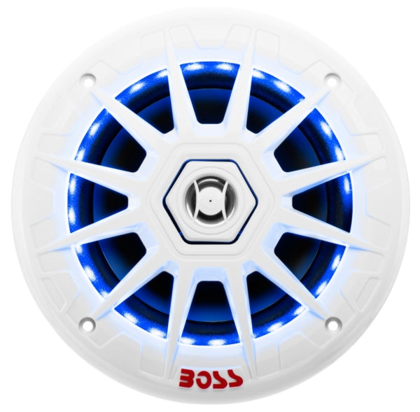 SPEAKER 6.5" W/RBG LED LIGHTS WH QTY2