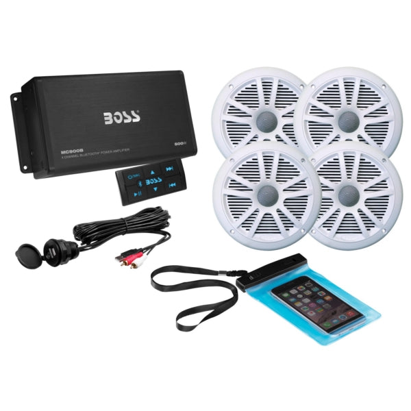 BLUETOOTH AMP 4-CHANNEL W/ 4 WH SPEAKERS