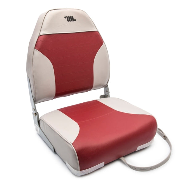 SEAT, HIGH BACK, GRAY/RED