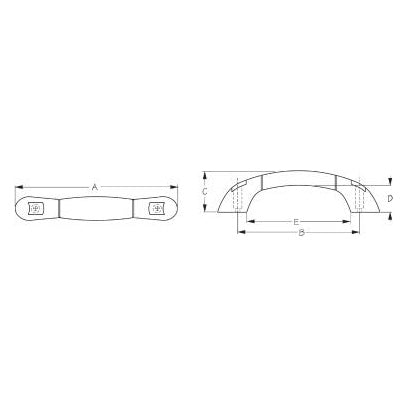 HANDLE GRAB PVC BK 9 3/4"