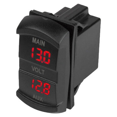 SWITCH ROCKER VOLTMETER DUAL 10-48V