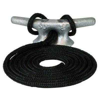 ROPE DOCK DB BRAID NYL 1/2" X 15  BK