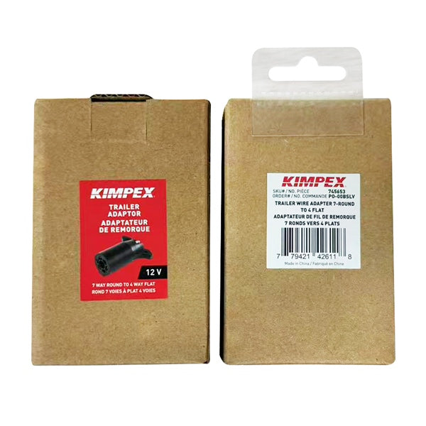 TRAILER WIRE ADAPTER 7-ROUND TO 4 FLAT