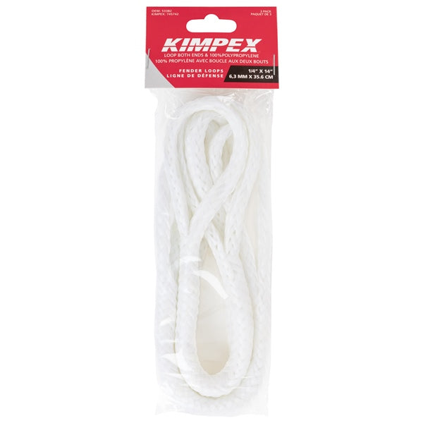 FENDER ROPE 1/4"X14" QTY3 WH