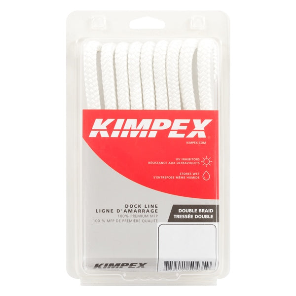 DOCK LINE 3/8"X10  BRAID MFP WH