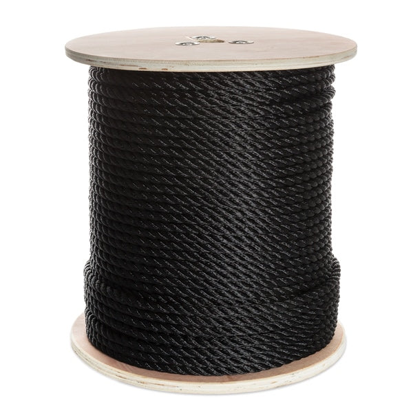 ROPE BOAT 3/8"X600  3 STRANDS NYL BK