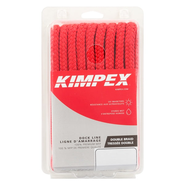 DOCK LINE 1/2"X15  BRAID MFP RED