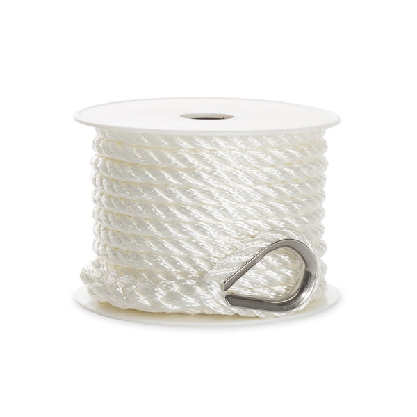 ANCHOR LINE 3/8"X50 3 STRAND TWIST WH